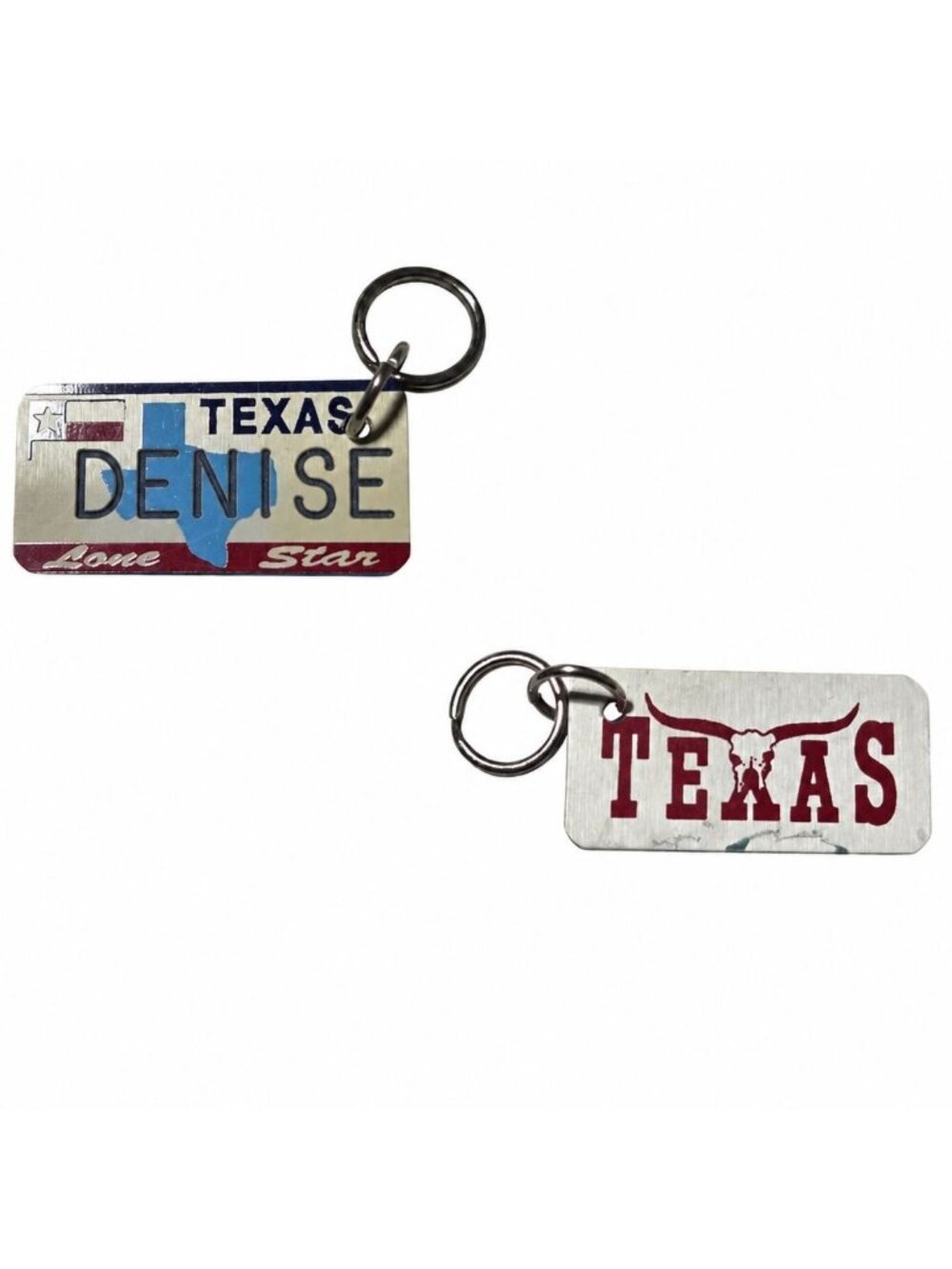 Texas Lone Star State Mini License Plate Keychain Personalized Denise Design